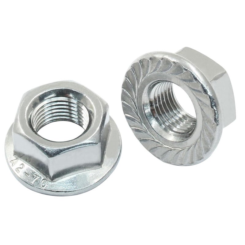 Dijedev M10/1mm Serrated Flange Hex Nuts, 5Pcs Hexagon Flange Nuts, 304 Stainless Steel 18-8, Full Thread, Hex Drive, Bright Finish - Image 5